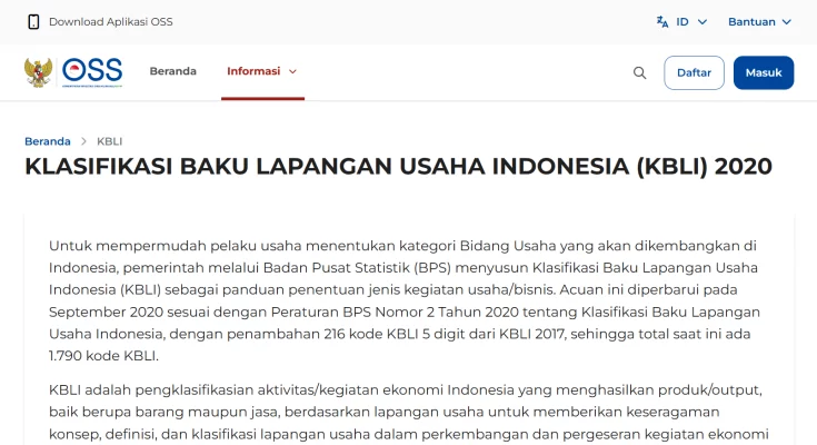 KBLI adalah