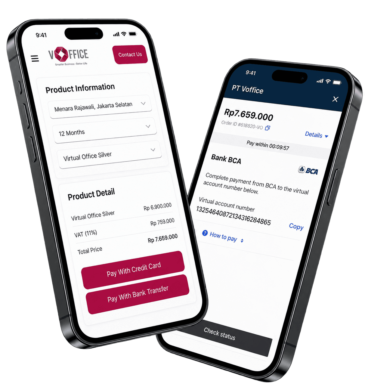 mockup vOffice payment