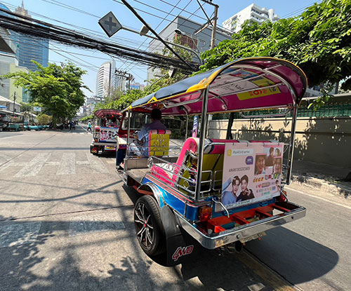 Markford tuk tuk advertising rear view